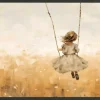 Sale Urban Cotton Art Print Swinging Girl