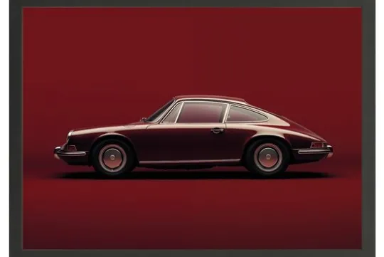 Urban Cotton Schilderijen^Art Print Vintage Porsche Red