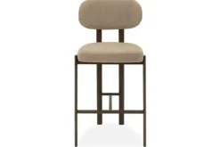 Clearance Kaizen Design Barkruk Wave Beige - Anodic Brown Rivano