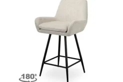 Richmond Interiors Barkrukken^Barstoel 212407 Beige Chenille Linsey