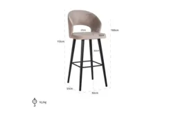 Richmond Interiors Barkrukken^Barstoel 211070 Khaki Velvet Savoy