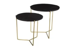 Livingfurn Salontafels^Bijzettafelset black brass Mason