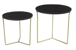 Livingfurn Salontafels^Bijzettafelset black brass Mason