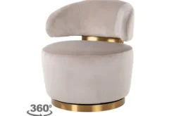 Richmond Interiors Ronde Fauteuils|Draaifauteuils^Draaifauteuil 210846 Khaki Velvet  Maxime