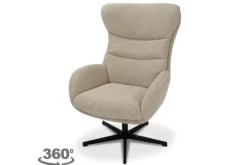 Clearance Draaifauteuil met hocker Naturel CH-73.051 Malmo
