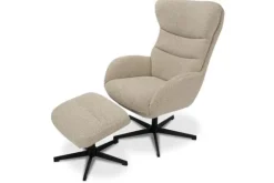 Clearance Draaifauteuil met hocker Naturel CH-73.051 Malmo