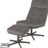 Clearance Label51 Draaifauteuil met hocker Antraciet CH-73.022 Alvar