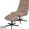 Label51 Draaifauteuils^Draaifauteuil met hocker Taupe CH-73.028 Alvar