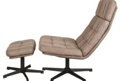 Label51 Draaifauteuils^Draaifauteuil met hocker Taupe CH-73.028 Alvar