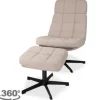 Label51 Draaifauteuils^Draaifauteuil met hocker Naturel CH-73.004 Alvar