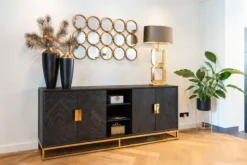 Richmond Interiors Dressoirs^Dressoir 210232 Blackbone goud