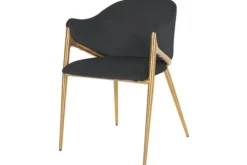 Richmond Interiors Eetkamerstoelen^Eetkamerstoel 210827 Antraciet Velvet Gwen