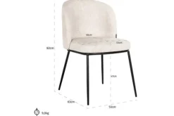Discount Richmond Interiors Eetkamerstoel 212339 Beige Chenille Elvi
