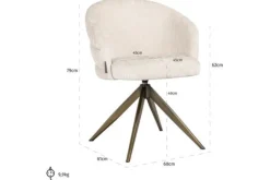 Outlet Richmond Interiors Eetkamerstoel 212411 Beige Chenille Zendaya