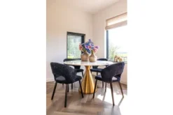 Richmond Interiors Eetkamerstoelen^Eetkamerstoel 211067 Black Chenille Savoy