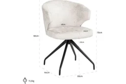 Richmond Interiors Eetkamerstoelen^Eetkamerstoel 211913 Cream Fusion Milly