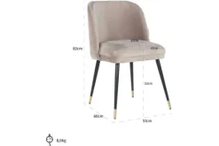 Richmond Interiors Eetkamerstoelen^Eetkamerstoel 210854 Khaki Velvet Alicia