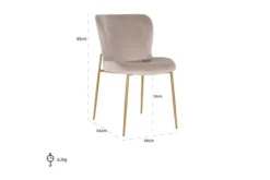 Richmond Interiors Eetkamerstoelen^Eetkamerstoel 210832 Khaki Velvet Odessa