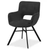 Online Olijk Eetkamerstoel - Miami Black Seta