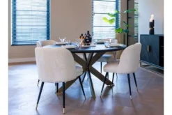 Sale Richmond Interiors Eetkamerstoel 210855 White Chenille Alicia