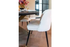 Sale Richmond Interiors Eetkamerstoel 210855 White Chenille Alicia