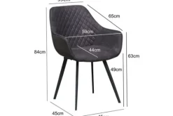 Livingfurn Eetkamerstoelen^Eetkamerstoel Antraciet Luca