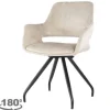 Livingfurn Eetkamerstoel Beige Velvet Capp