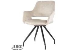 Livingfurn Eetkamerstoel Beige Velvet Capp