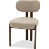 Plix Eetkamerstoelen^Eetkamerstoel Bouclé Beige Walnut Riku