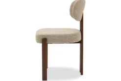 Plix Eetkamerstoelen^Eetkamerstoel Bouclé Beige Walnut Riku