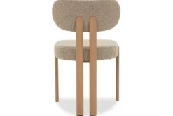 Plix Eetkamerstoelen^Eetkamerstoel Bouclé Beige Natural Riku