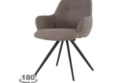 Online Livingfurn Eetkamerstoel Boucle Brown Doreen