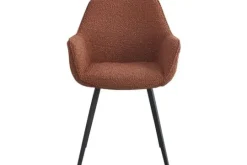 Clearance Livingfurn Eetkamerstoel Boucle Leaf Brown Luca