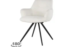 Livingfurn Eetkamerstoelen^Eetkamerstoel Boucle White Doreen