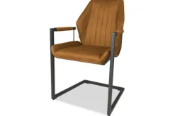 Olijk Eetkamerstoelen^Eetkamerstoel cognac Cara