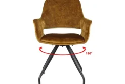 Livingfurn Eetkamerstoelen^Eetkamerstoel Oker Velvet Capp