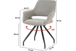 Livingfurn Eetkamerstoelen^Eetkamerstoel Taupe Capp