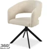 SitSmart Eetkamerstoelen^Eetkamerstoel Tyler Cream - zwart Ekoda