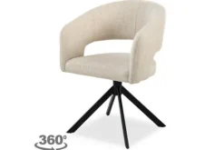 SitSmart Eetkamerstoelen^Eetkamerstoel Tyler Cream - zwart Ekoda