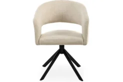 SitSmart Eetkamerstoelen^Eetkamerstoel Tyler Cream - zwart Ekoda