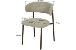 Best Livingfurn Eetkamerstoel Walnut Micah