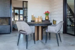 Richmond Interiors Eettafels^Eettafel black rustic 210873 Macaron