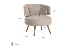 Richmond Interiors Fauteuil 211049 Khaki Velvet Hazel