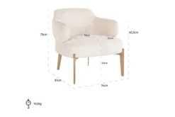 Richmond Interiors Ronde Fauteuils^Fauteuil 211058 White Chenille Venus
