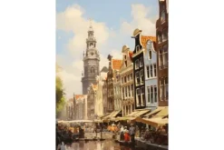 Outlet Urban Cotton Glasschilderij Amsterdam