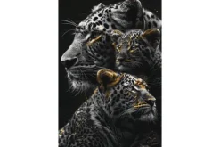 Discount Ter Halle Glasschilderij Panters met Gouden Tinten 080120BS-665
