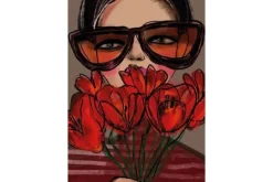 Discount Urban Cotton Glasschilderij Poppy