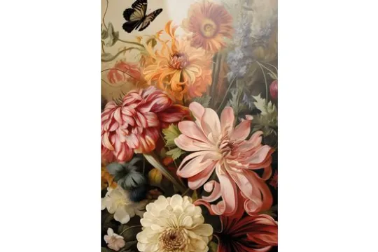 Sale Urban Cotton Glasschilderij Vintage Flowers