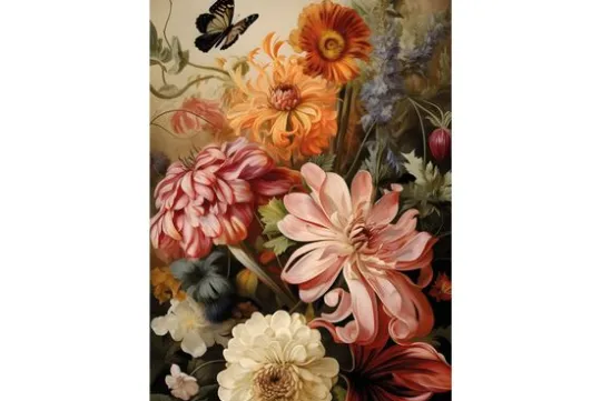 Sale Urban Cotton Glasschilderij Vintage Flowers