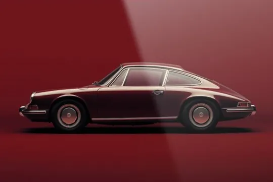 Urban Cotton Schilderijen^Glasschilderij Vintage Porsche Red